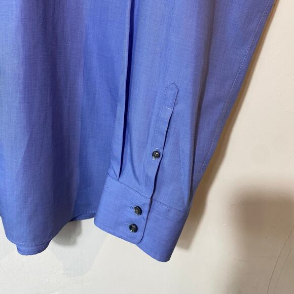 Lands End Blue Supima Cotton Button Up Top Shirt SZ 18 T Soft Career Work Preppy - Picture 5 of 7